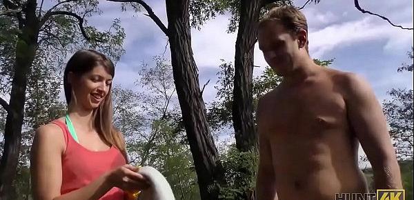  HUNT4K. Comely girl enjoys outdoor anal sex for money with new guy